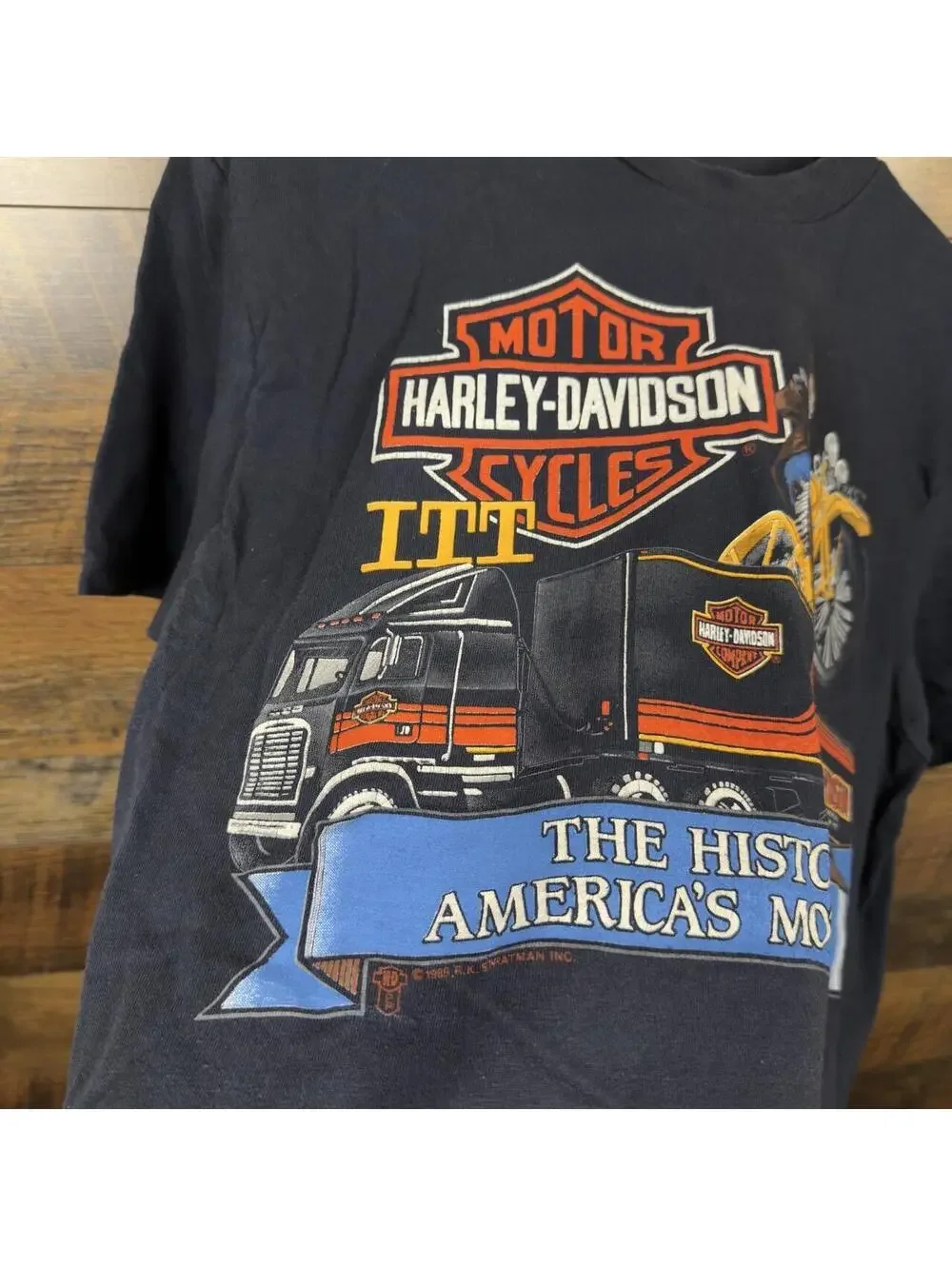 Vintage 1989 Harley Davidson History of America’s Motorcycle T-Shirt Large Hanes